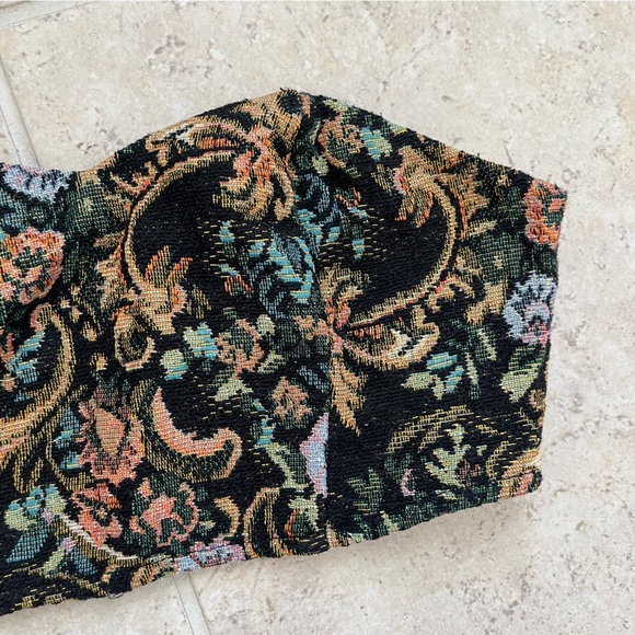 Free People Black and Orange Crop Top - Picture 2 of 3